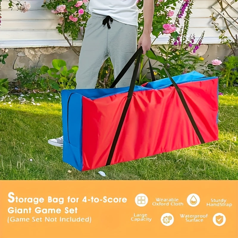 1pc Giant 4-in-1 Game Set Storage Bag with Ergonomic Handle & Durable Zipper - Waterproof Plastic, Ideal for Outdoor Activities, Outdoor Game Gear | Playground Equipment | Durable Zipper Closure, Outdoor Playset