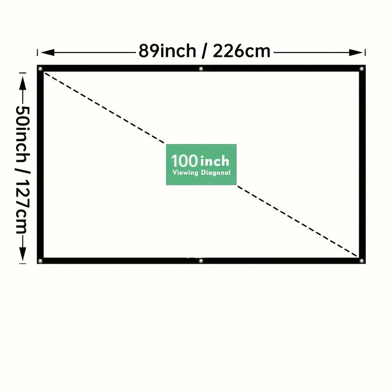 1pc 2025 Portable HD Projection Screen 100/120 Inch - Foldable Wrinkle-Free Oxford Cloth Manual Home Theater Screen for Indoor & Outdoor Use, Backyard Movies, Camping, Media Display, Camping Entertainment | Landscape Compatib