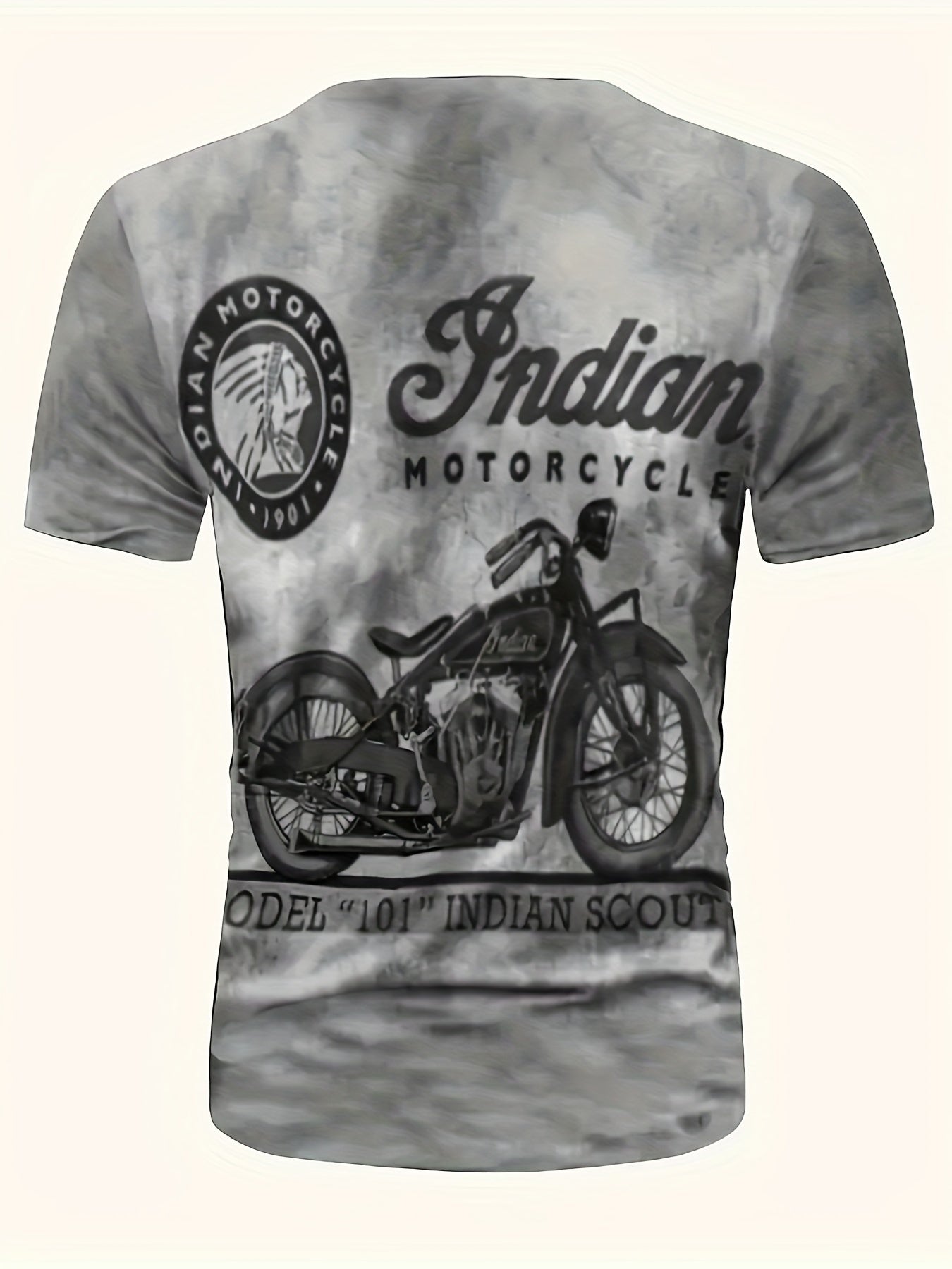 Men's Stylish And Retro Style Motorcycle Pattern And Alphabet Print T-shirt With Crew Neck And Short Sleeve, Fashionable Sports Tops For Summer Outdoors Activities