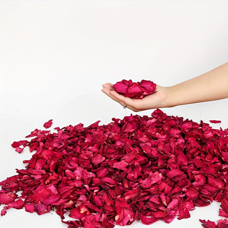 Real Dried Rose Petals Pack - 20g/50g/100g/250g | Perfect for Spa, Baths, Weddings, Confetti & DIY Crafts | No Electricity Needed | Feather-Free Home Decor