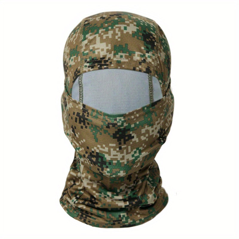 Camouflage Balaclava Cap for Outdoor Sports, Hiking, and Cycling - Sun Protection and Moisture-Wicking Headwear Christmas Gift