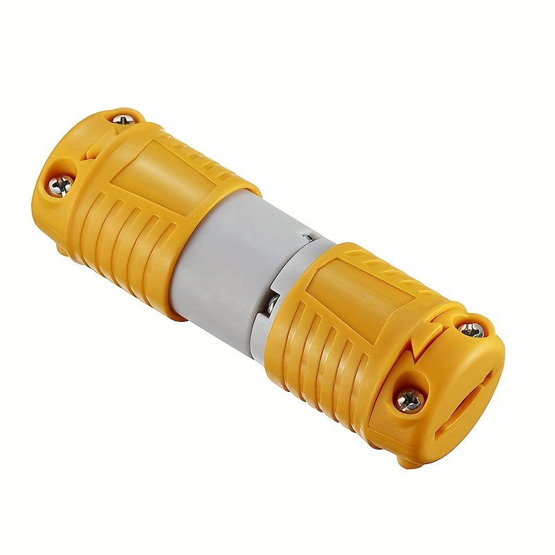 [5 Male and Female Connectors Set] Set of 1/3/5 Male And Female Connectors, American Industrial RV Replacement Plug Set NEMA 5-15R 15A 125V, Straight Connector, Yellow Color, Without Battery