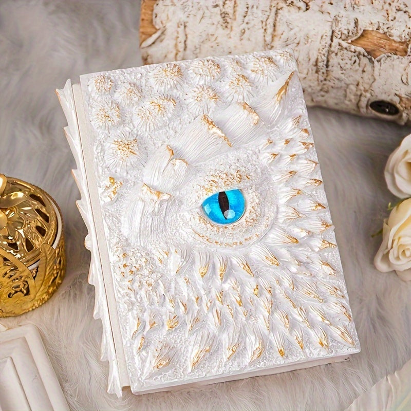 120sheets 240pages 1050g Resin Engraving 3D Dragon Eye Embossed Dragon Journal Writing Notebook for Man/Woman Handmade Travel Journal Dnd notebook for Dragon Lovers