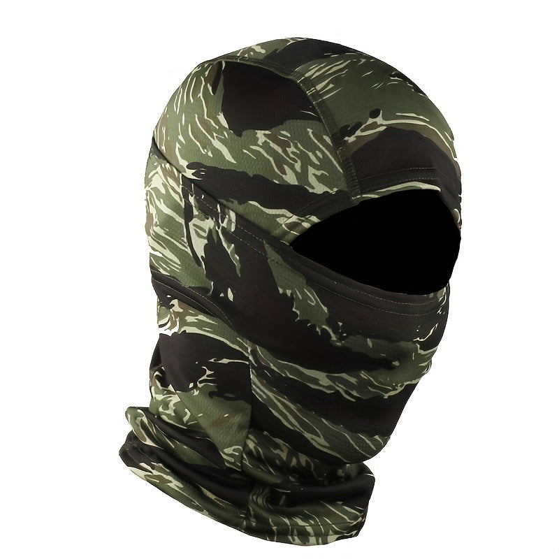 Camouflage Balaclava Cap for Outdoor Sports, Hiking, and Cycling - Sun Protection and Moisture-Wicking Headwear Christmas Gift