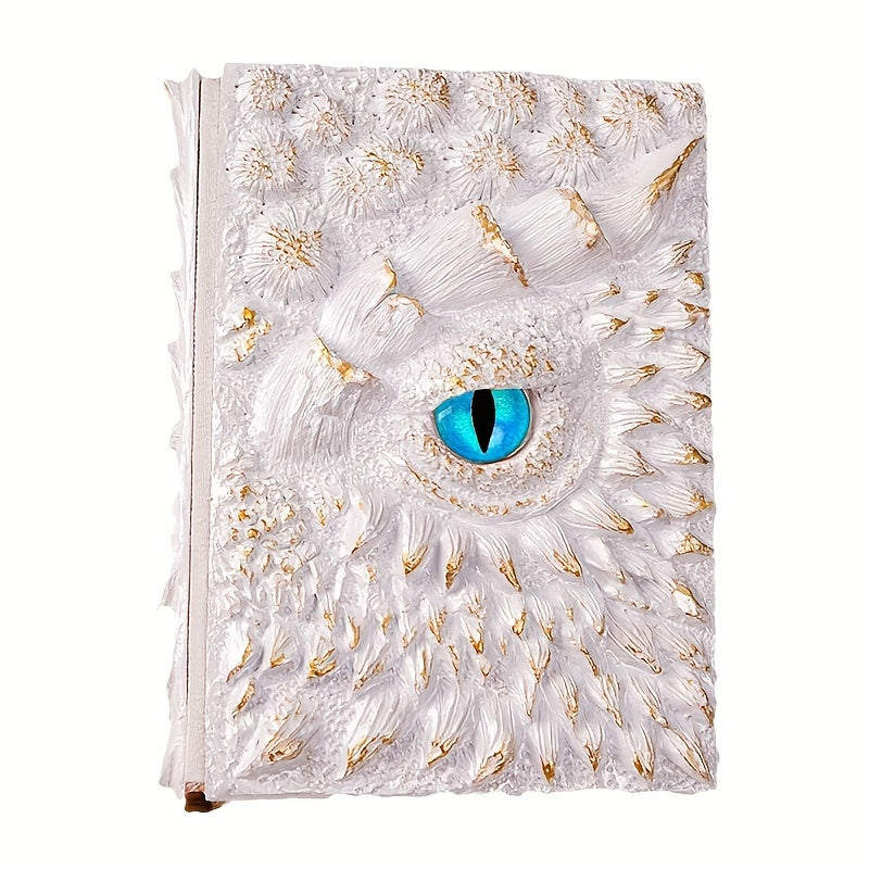 120sheets 240pages 1050g Resin Engraving 3D Dragon Eye Embossed Dragon Journal Writing Notebook for Man/Woman Handmade Travel Journal Dnd notebook for Dragon Lovers