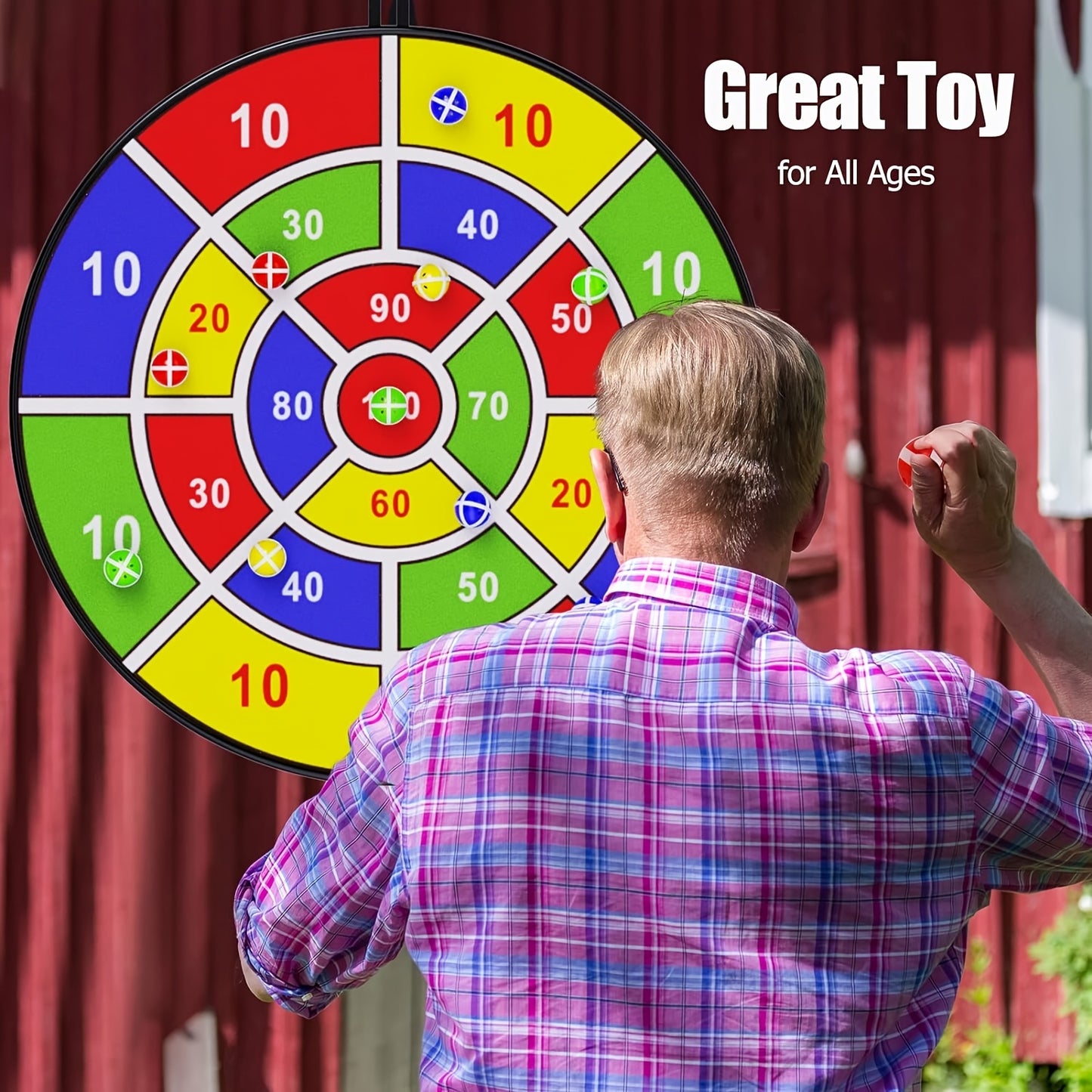 29" Large Dart Board For Kids, Kids Dart Board With Sticky Balls, Boys Toys, Indoor/SportOutdoor Fun Party Play Game Toys, Birthday Gifts For 3 4 5 6 7 8 9 10 11 12 Year OldBoys Girls