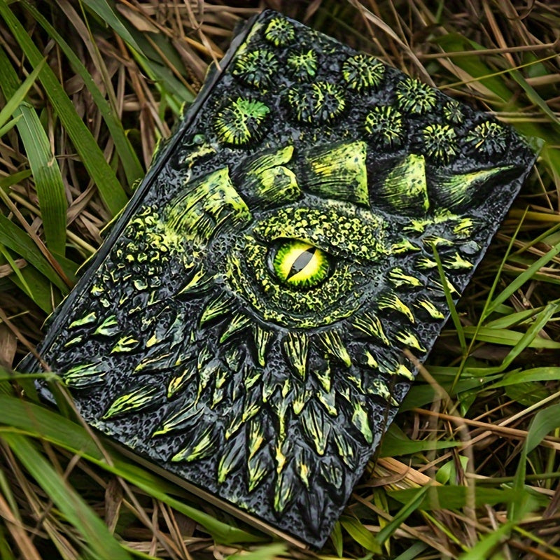 120sheets 240pages 1050g Resin Engraving 3D Dragon Eye Embossed Dragon Journal Writing Notebook for Man/Woman Handmade Travel Journal Dnd notebook for Dragon Lovers