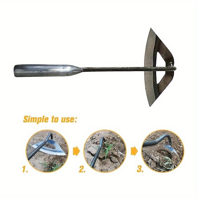 Premium GardenMaster All-Steel Hardened Hollow Hoe - Effortless Weeding, Raking, and Cultivating Tool for Efficient Garden Maintenance, Durable, Rust-Resistant, and Long-Lasting, Perfect for Vegetable Gardens, Garden Houses,