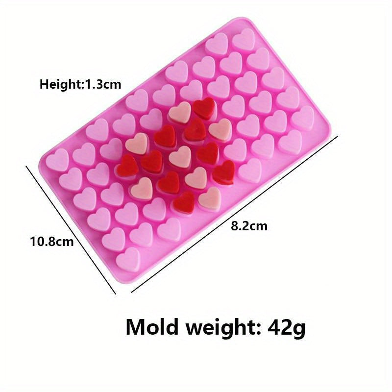 55 Compartment Heart-Shaped Silicone Candle Mold - Perfect for DIY Candles, Small Love Cakes, Chocolate Baking, and More - Food Safe Silicone - For Baking Enthusiasts & DIY Lovers - Ideal Gift for Valentine's Day & Birthdays