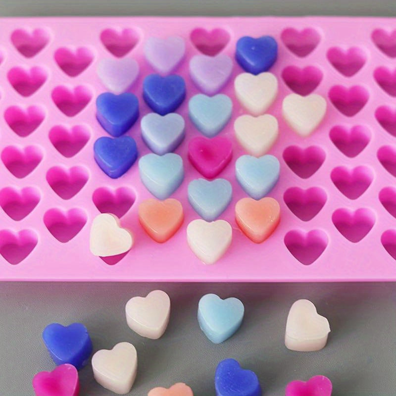 55 Compartment Heart-Shaped Silicone Candle Mold - Perfect for DIY Candles, Small Love Cakes, Chocolate Baking, and More - Food Safe Silicone - For Baking Enthusiasts & DIY Lovers - Ideal Gift for Valentine's Day & Birthdays