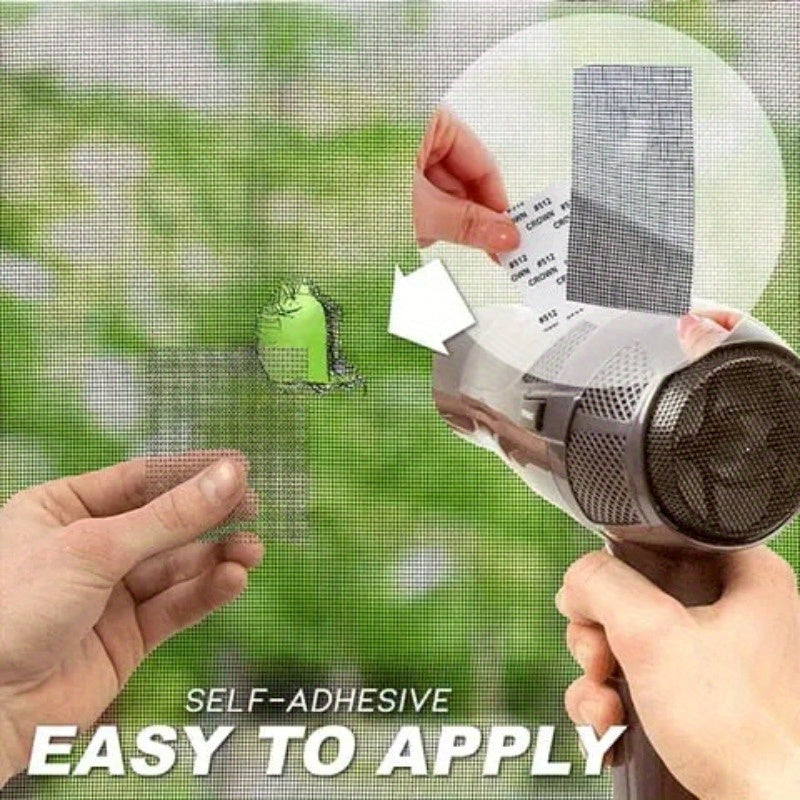 Strong Adhesive Screen Patch - 1pc Black Fiberglass Screen Repair Tape, 78.74IN - Waterproof Mesh Repair for Windows or Doors, Covering up Holes and Tears Instantly