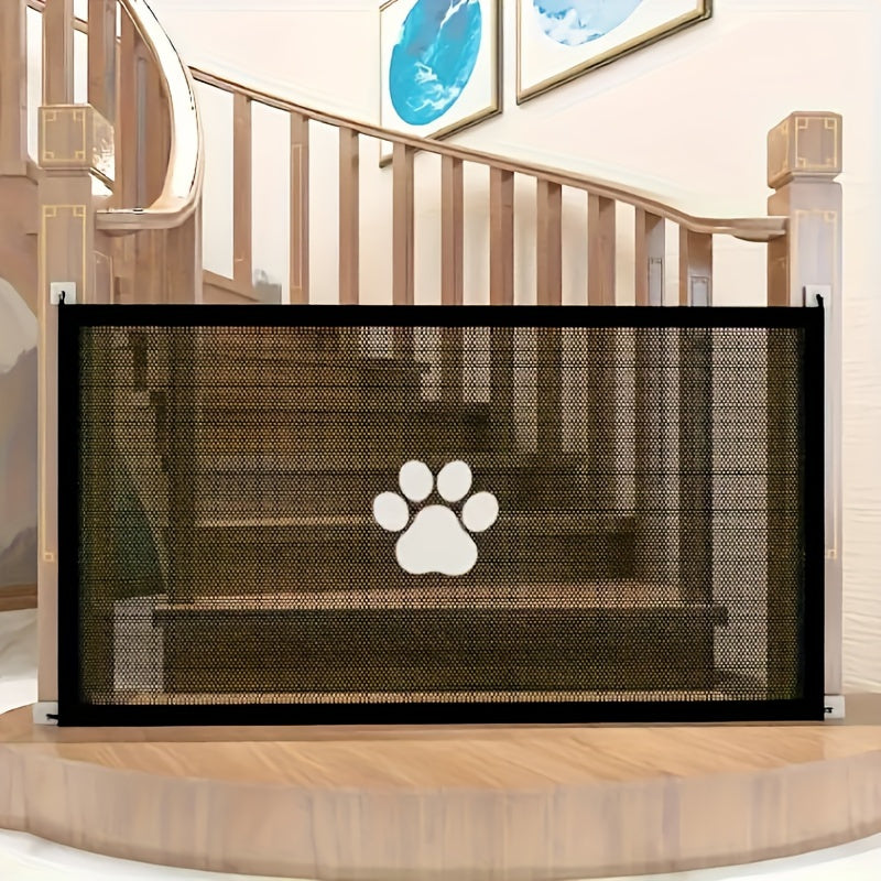 Expandable Safety Pet Gate Plus - Durable, Adjustable, and Portable PE Mesh Barrier for Indoor and Outdoor Use, Easy to Install, Stair Gate for Pets, Versatile, Space-Saving, and Compact Design for Maximum Convenience