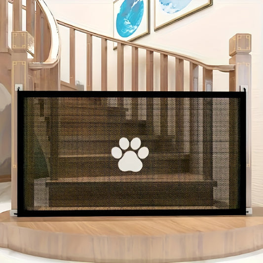 Expandable Safety Pet Gate Plus - Durable, Adjustable, and Portable PE Mesh Barrier for Indoor and Outdoor Use, Easy to Install, Stair Gate for Pets, Versatile, Space-Saving, and Compact Design for Maximum Convenience