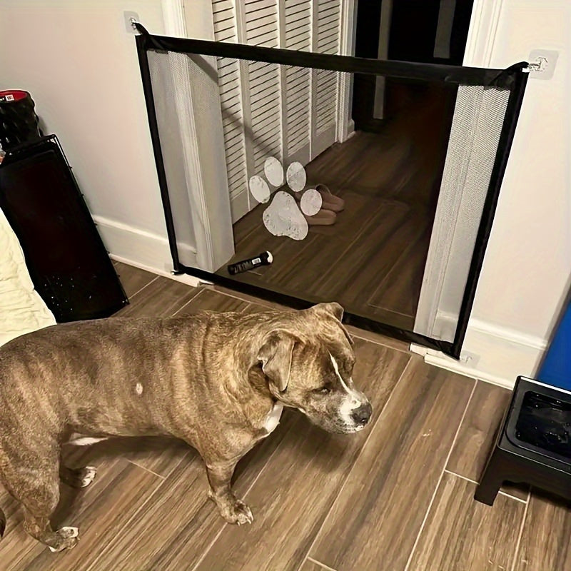 Expandable Safety Pet Gate Plus - Durable, Adjustable, and Portable PE Mesh Barrier for Indoor and Outdoor Use, Easy to Install, Stair Gate for Pets, Versatile, Space-Saving, and Compact Design for Maximum Convenience