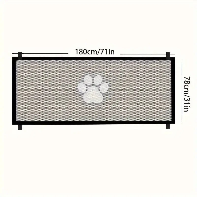 Expandable Safety Pet Gate Plus - Durable, Adjustable, and Portable PE Mesh Barrier for Indoor and Outdoor Use, Easy to Install, Stair Gate for Pets, Versatile, Space-Saving, and Compact Design for Maximum Convenience