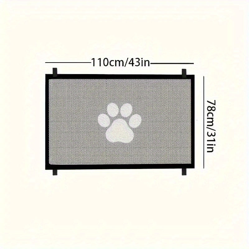 Expandable Safety Pet Gate Plus - Durable, Adjustable, and Portable PE Mesh Barrier for Indoor and Outdoor Use, Easy to Install, Stair Gate for Pets, Versatile, Space-Saving, and Compact Design for Maximum Convenience