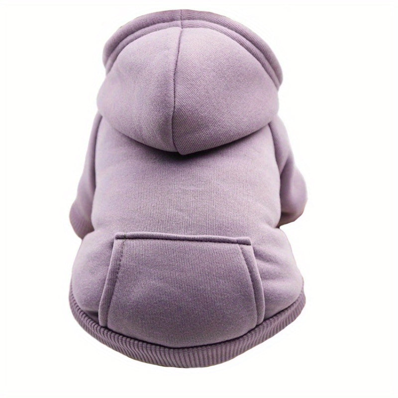 1pc Cozy Pet Hoodie Sweatshirt - All-Season Pullover Dog Jacket with Fleece Lining, Pocket, and Hood for Small to Medium Breeds - Woven Polyester Doggy Costume for Chihuahuas, French Bulldogs & More