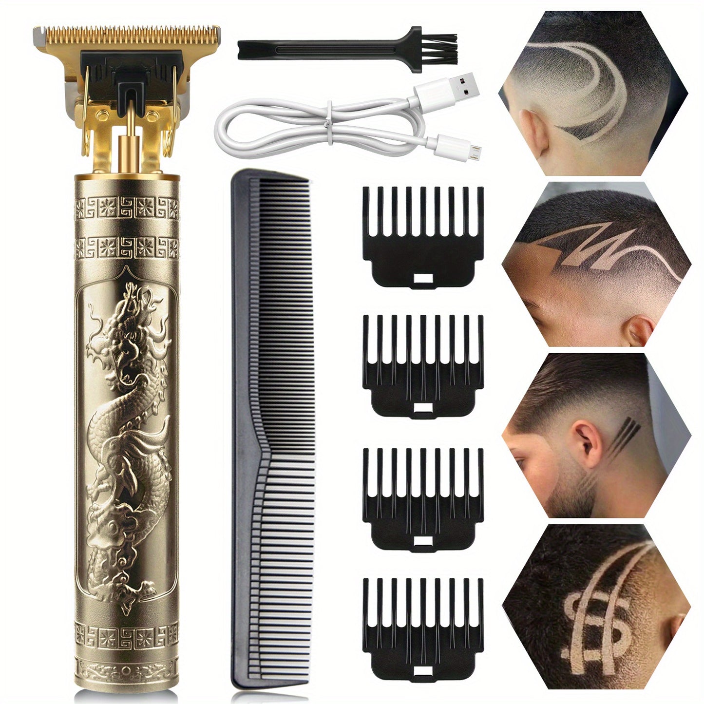 1Pc Hair Clippers for Men, Cordless Electric Hair Trimmer Set, Rechargeable Beard Trimmer Shaver, Electric T Blade Trimmer Zero Gapped Edgers Hair Cutting Kit for Men's Gift