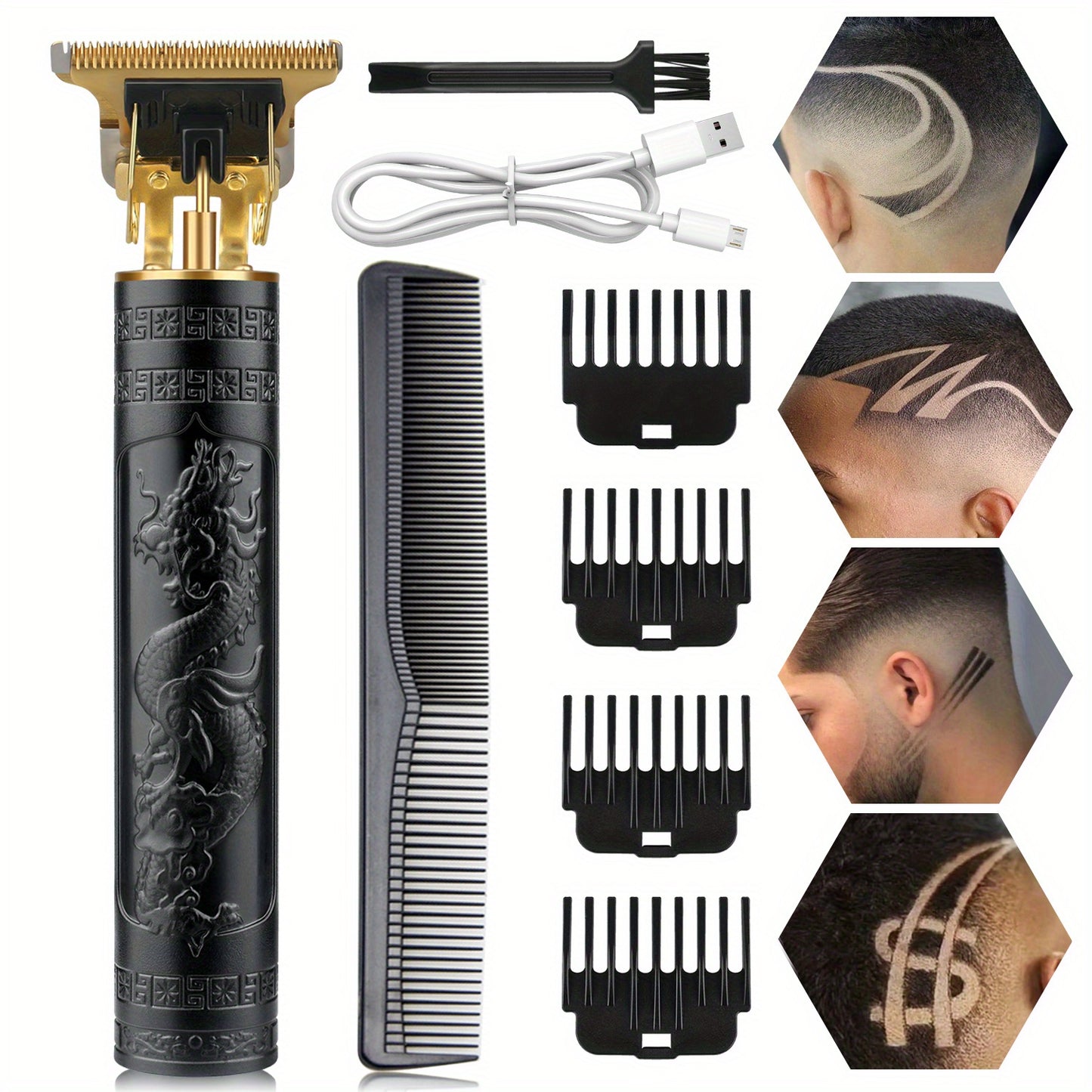 1Pc Hair Clippers for Men, Cordless Electric Hair Trimmer Set, Rechargeable Beard Trimmer Shaver, Electric T Blade Trimmer Zero Gapped Edgers Hair Cutting Kit for Men's Gift