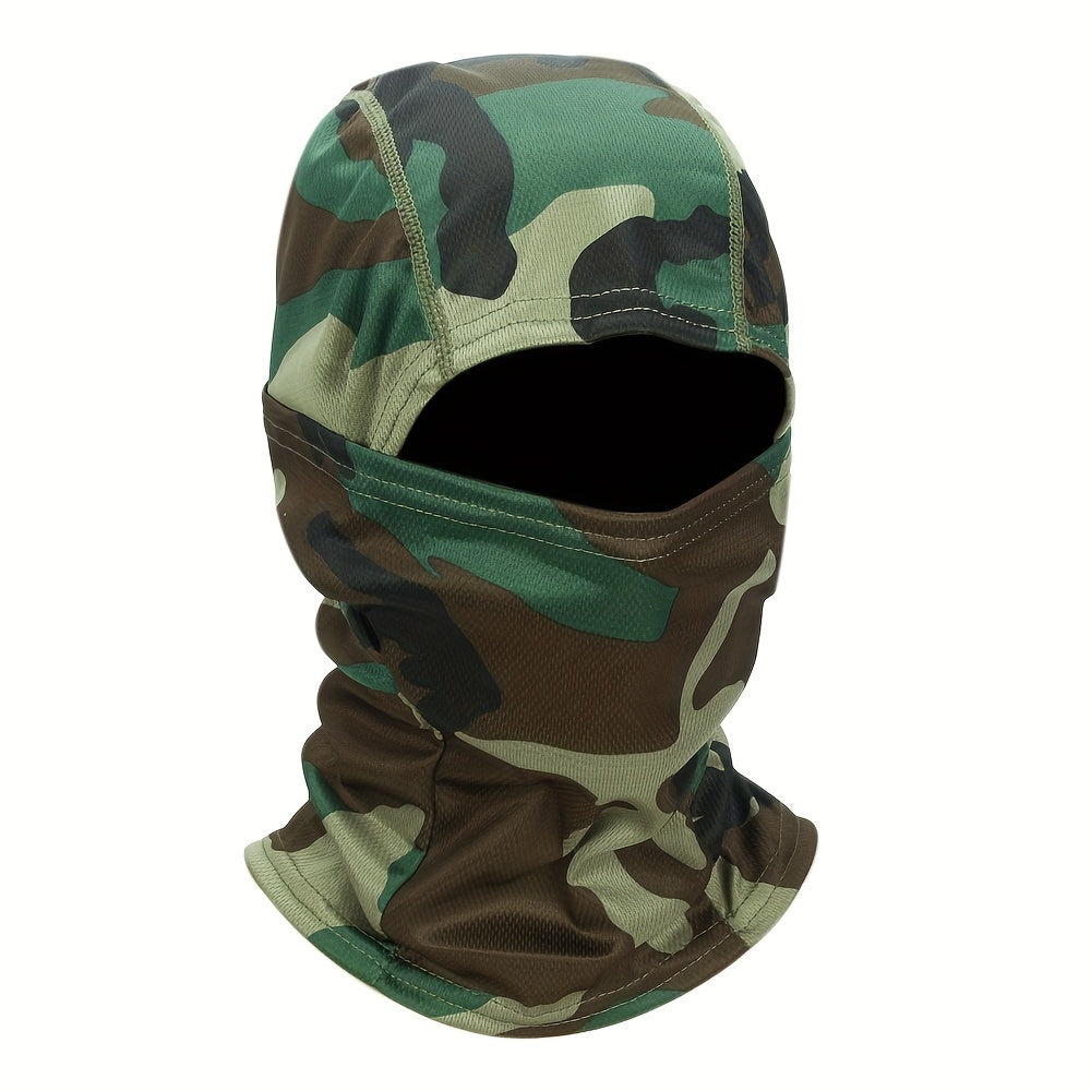 Camouflage Balaclava Cap for Outdoor Sports, Hiking, and Cycling - Sun Protection and Moisture-Wicking Headwear Christmas Gift