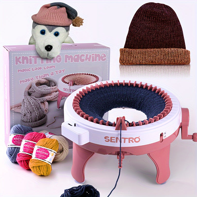 48 Needle Automatic Knitting Machine - DIY Handicraft Tool for Creating Hats, Scarves, Gloves, Socks, and More with Easy Crochet Functionality