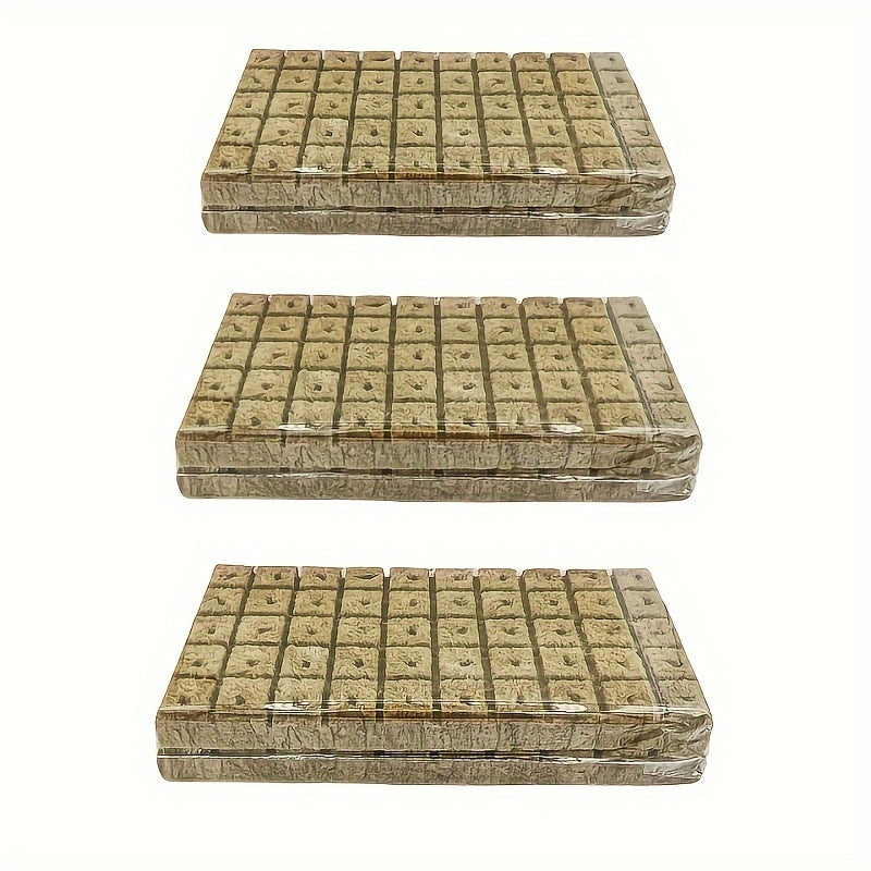 [100/200/300pcs Rockwool Starter Cubes] 100/200/300pcs Rockwool/ Stonewool Starter Cubes for Cuttings, Plant Propagation, and Seed Starting, Plant Germination Equipment