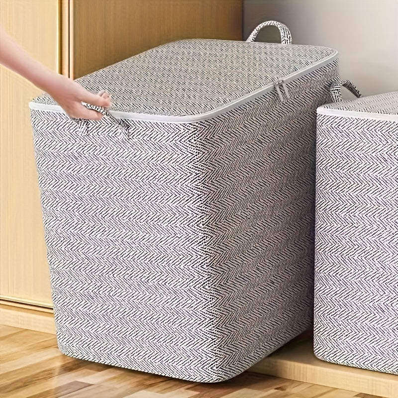 Extra Large Storage Box with Lid, Contemporary Style, Space-Saving Design, Durable Open Top Cover, Ideal for Clothing, Blankets, Bedding, Baskets, Bins & Containers for Home Organization, Moving, Closet, Bedroom, Dorm