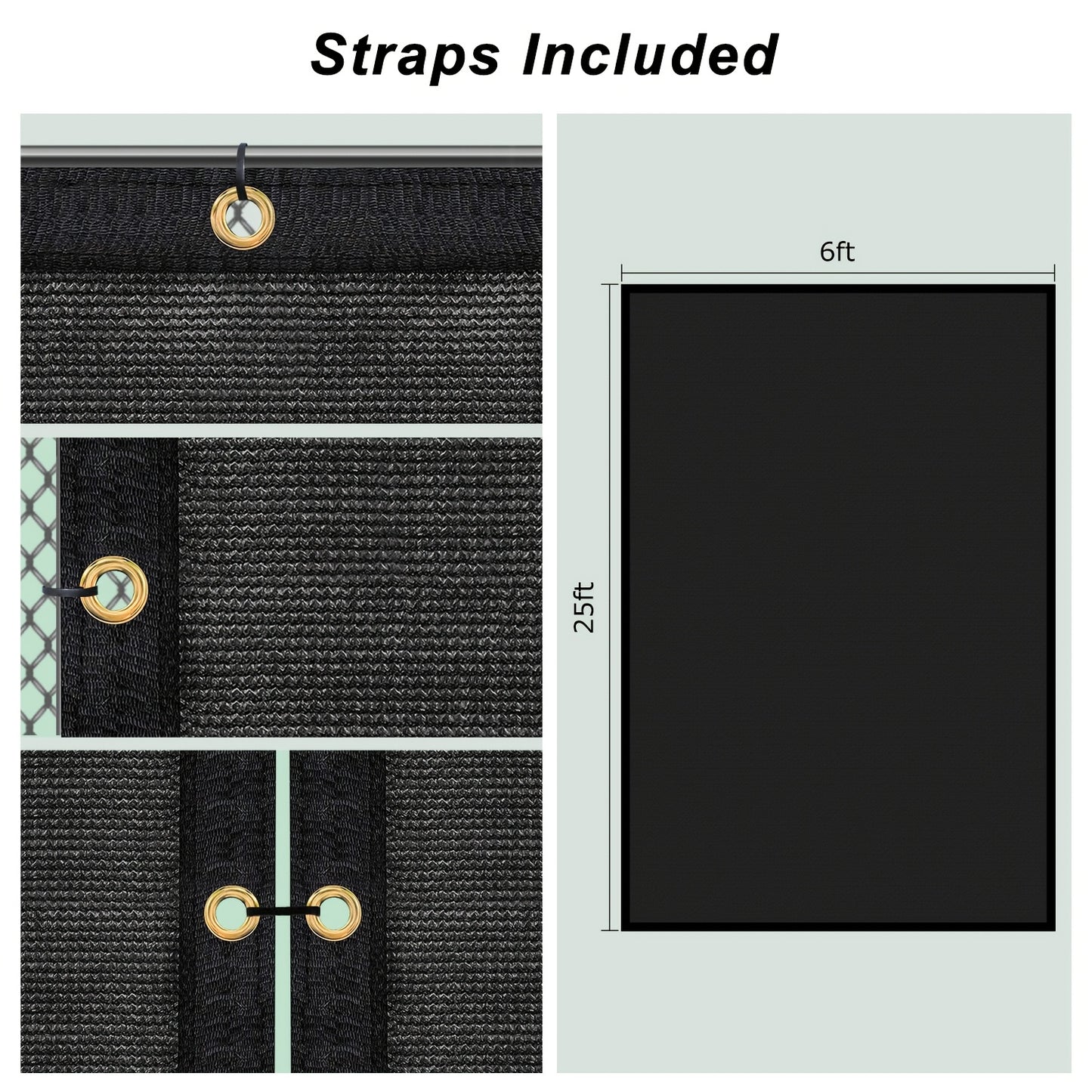 8ft x 50ft Golden Privacy Screen Fence - Heavy Duty, Sun-Protected HDPE Mesh Shade Net with Brass Grommets & 80 Straps - Ideal for Garden, Backyard, Patio Wall - Blocks Noise, Street View & Unwanted Pets, Garden Shade Cover|D