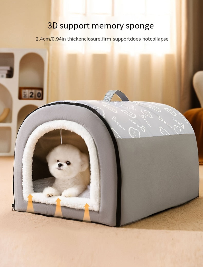 1pc Removable and Washable Four Seasons Universal Dog Kennel, Warm Enclosed Dog Bed