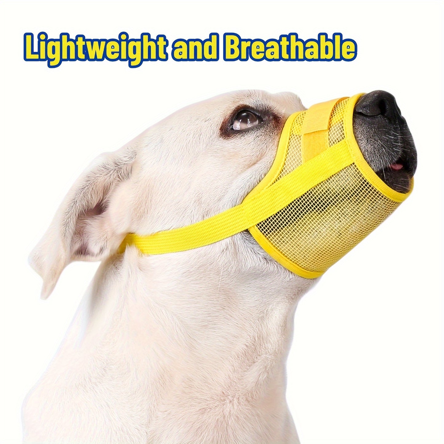 1pc PawPals Adjustable Breathable Dog Muzzle - Anti-Bite, Barking Control, Comfortable Fit, Easy to Wear & Clean, Polyester Mesh, Suitable for All Dog Breeds