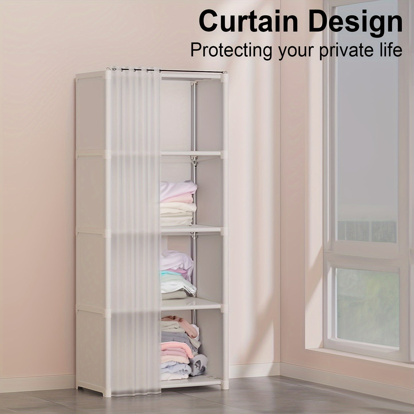 [White Space-Saving Bookcase] 5/6-Tier White Bookcase - Space-Saving Dustproof Storage Rack - Versatile Display Cabinet