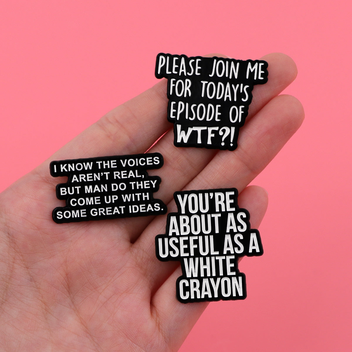 7pcs Sarcastic Quotes Enamel Pin Set - Humorous Brooches for Clothes & Bags, Zinc Alloy, Mixed Colors - Unique Gift Idea