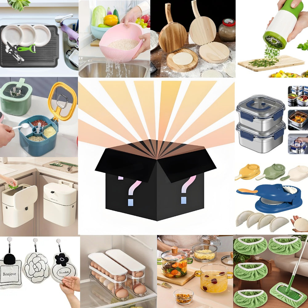 Mystery Box Surprise - Metal Kitchen Gadgets & Magic Accessories with Random Unique Items, No Electricity Needed, Food-Safe Packaging for Thrill-Seeking Shoppers, Novelty Items | Bold Packaging | Entertaining Concept, Cool Ki