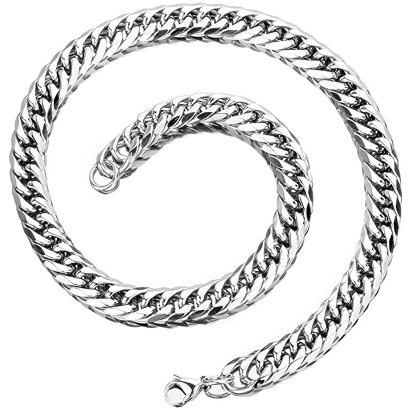 925 Sterling Silver Men's Flat Chain Necklace, Fashionable And Durable Accessories