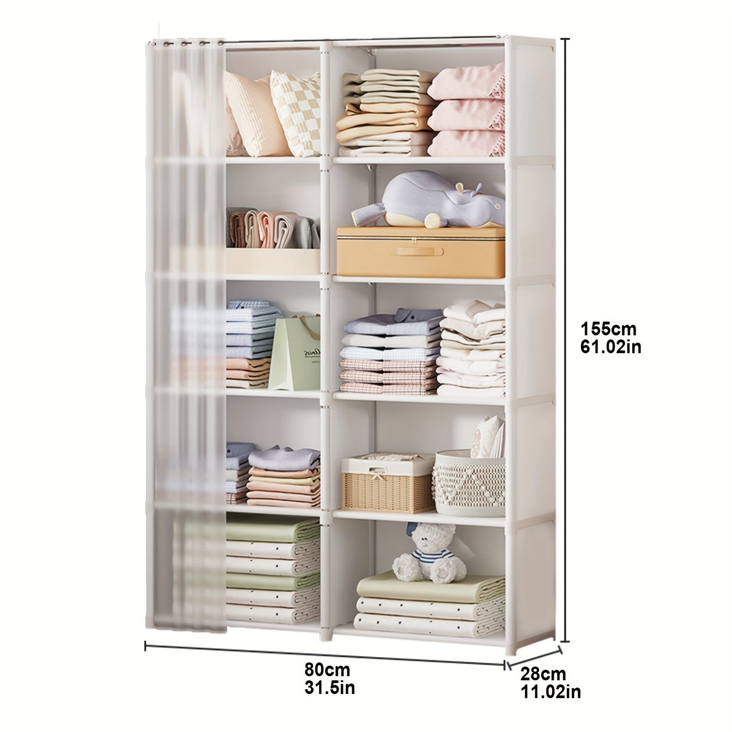 [White Space-Saving Bookcase] 5/6-Tier White Bookcase - Space-Saving Dustproof Storage Rack - Versatile Display Cabinet