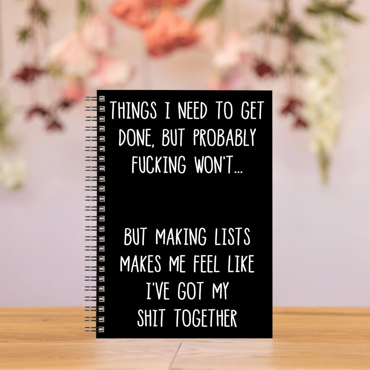 1pc Humorous Spiral Notebook, "I've Got My Shit Together" To-Do List Planner, Inappropriate Gift for Coworkers & Friends, Black Paper, Plain Ruled, Perforated Pages, 5.5x8.3 inches