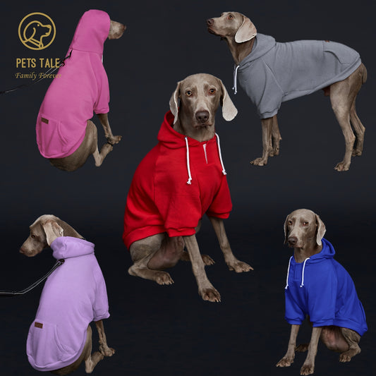 Cozy Fleece Dog Hoodie for Large Breeds - Warm & Stylish, Machine Washable, Available in Red, Blue, Purple, Pink, Multicolor - Perfect for Winter/Spring/Fall, Plus Size Hoodie