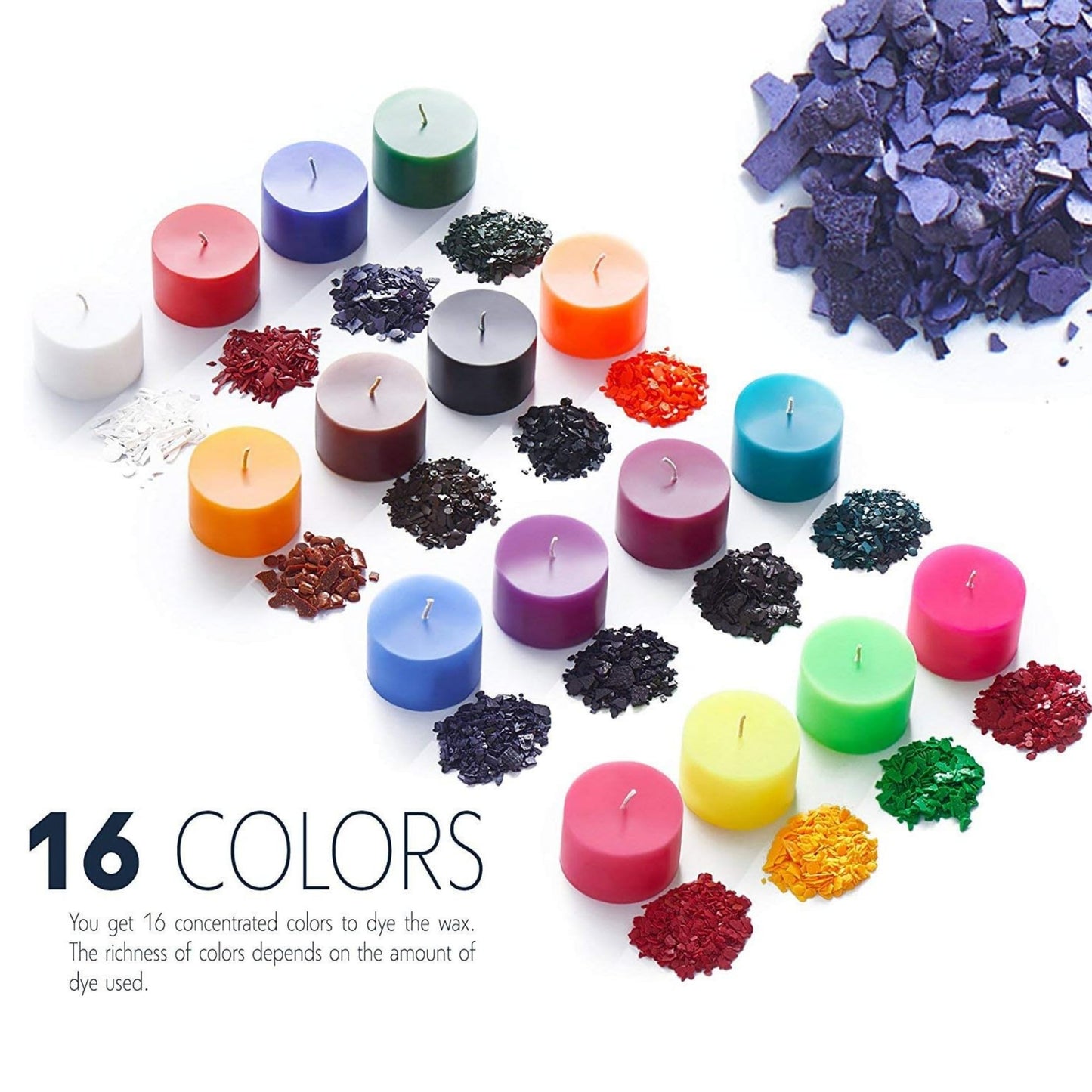 Wax Dye - 16 Colors 5g Each for Candle Dyeing