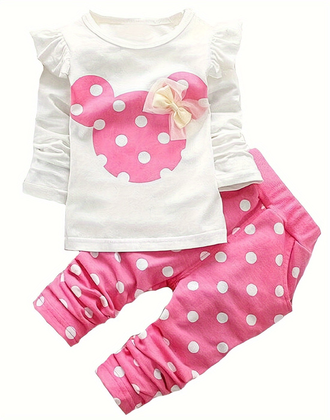 Baby Girl Clothes 2 Pieces Long Sleeved Cute Toddler Infant Outfits Kids Tops and Pants Set