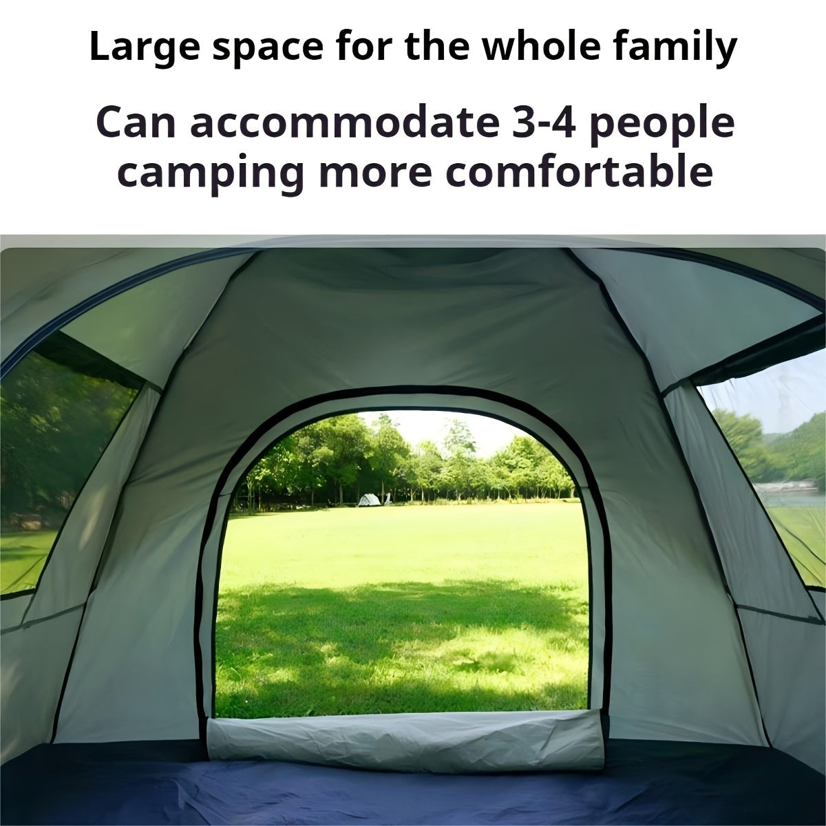 4-Person Automatic Quick-Open Tent with UV Protection for Beach, Fishing, Hiking, and Hunting