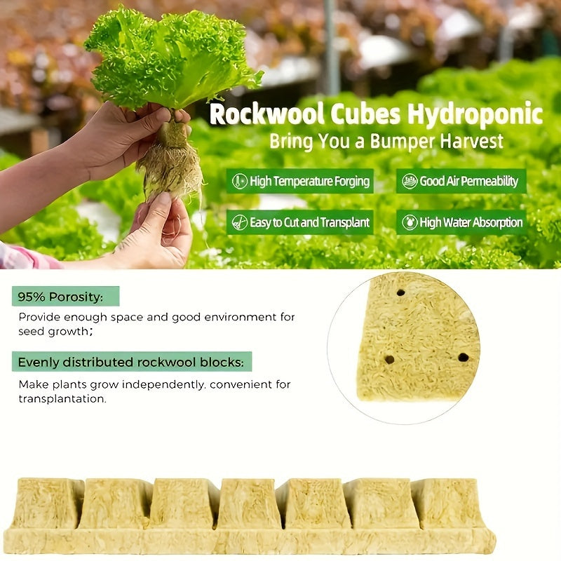 [100/200/300pcs Rockwool Starter Cubes] 100/200/300pcs Rockwool/ Stonewool Starter Cubes for Cuttings, Plant Propagation, and Seed Starting, Plant Germination Equipment