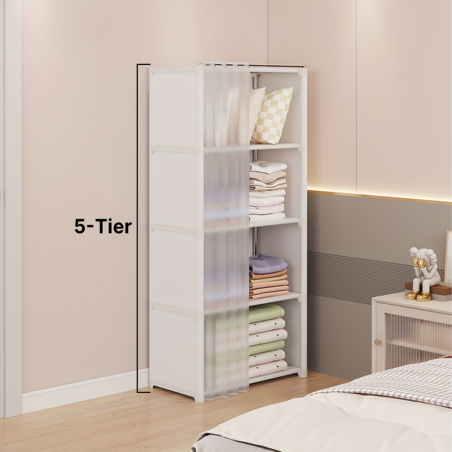 [White Space-Saving Bookcase] 5/6-Tier White Bookcase - Space-Saving Dustproof Storage Rack - Versatile Display Cabinet