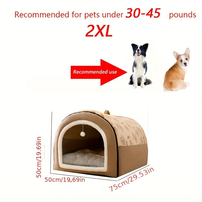 1pc Removable and Washable Four Seasons Universal Dog Kennel, Warm Enclosed Dog Bed