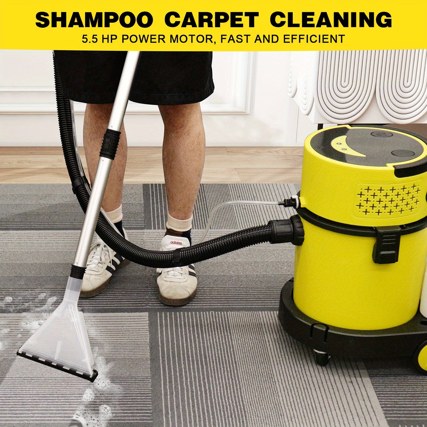 Ultimate 5.5 Peak HP 4-in-1 Portable Vacuum: 6 Gallon Wet/ Dry Shop Vac Carpet Cleaner for Home and Shop - Ideal for Carpets, Floors, Upholstery, Cars, and More!