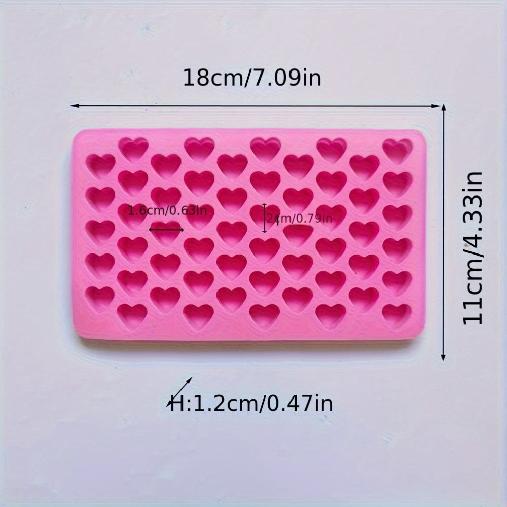 55 Compartment Heart-Shaped Silicone Candle Mold - Perfect for DIY Candles, Small Love Cakes, Chocolate Baking, and More - Food Safe Silicone - For Baking Enthusiasts & DIY Lovers - Ideal Gift for Valentine's Day & Birthdays