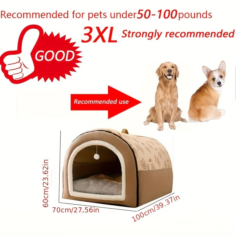 1pc Removable and Washable Four Seasons Universal Dog Kennel, Warm Enclosed Dog Bed