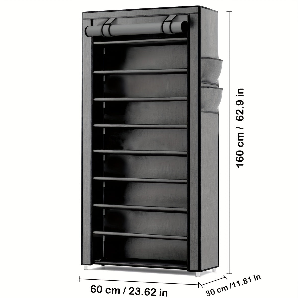 6/8/10 Layer Shoe Cabinet With Dust Cover, Non-woven Space-saving Shoe Rack With Large Capacity, Easy To Assemble, Portable Shoe Cabinet, Suitable For Various Scenes Such As Entrance, Storage Rack, Home And Dormitory Storage