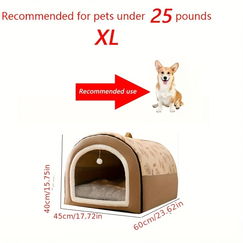 1pc Removable and Washable Four Seasons Universal Dog Kennel, Warm Enclosed Dog Bed