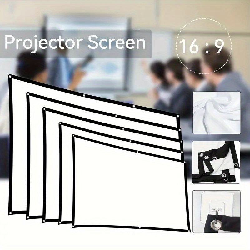 1pc 2025 Portable HD Projection Screen 100/120 Inch - Foldable Wrinkle-Free Oxford Cloth Manual Home Theater Screen for Indoor & Outdoor Use, Backyard Movies, Camping, Media Display, Camping Entertainment | Landscape Compatib
