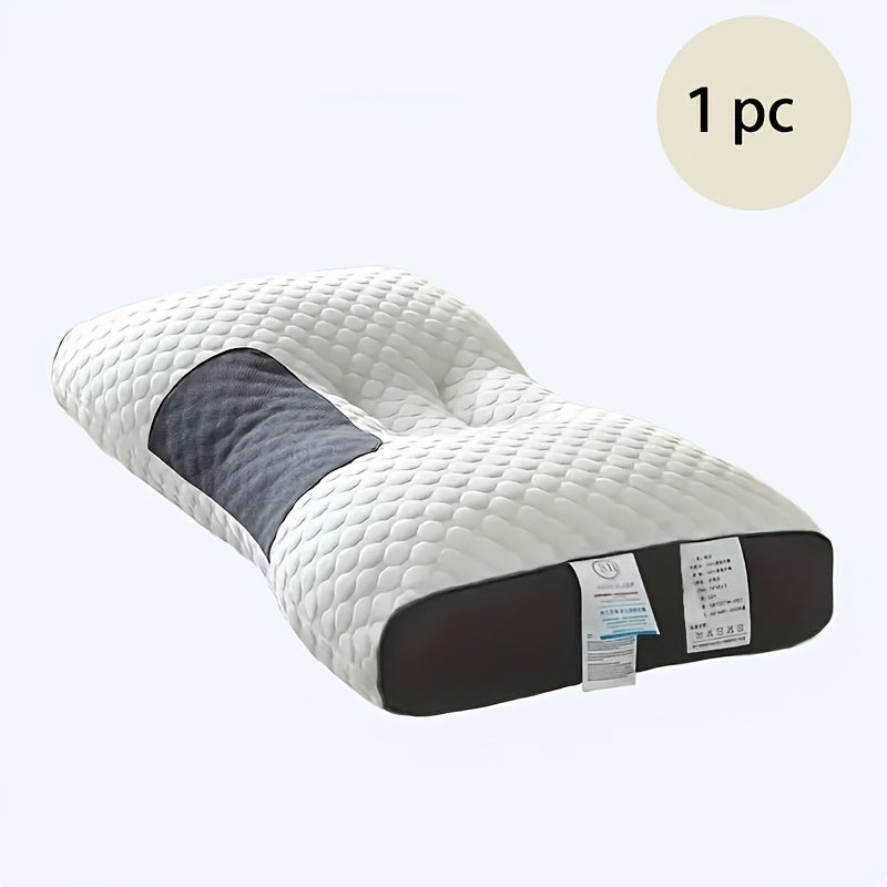 4/2/1pc Soft Adjustable Knitted Massage Pillow with Detachable Cover - Vacuum Compression Design, Ultrasound Embossed Bubble Mesh & Gel-Filled for Neck Relief, All-Season White Bed Pillow, Comfortable Sleep | Highquality Fabr